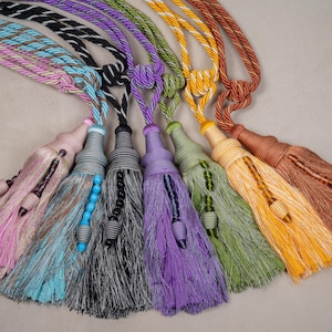 7 couleurs, grandes perles bohèmes à embrasser, glands de cristal, embrasses pour cordes pour rideaux, tentures en voile avec rosace, chapelet assorti, vendu séparément