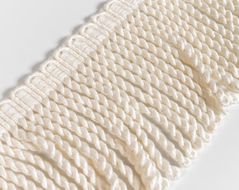 7cm (2.75&quot;)  or 11cm (4.33&quot;) Relax Bullion Fringe Trim | Offwhite Bullion Fringe Trim | Sold by the meter