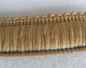 Beige Gold Brush Fringe Trim | 4cm - 1.57 inches width brush fringe trim by the meter