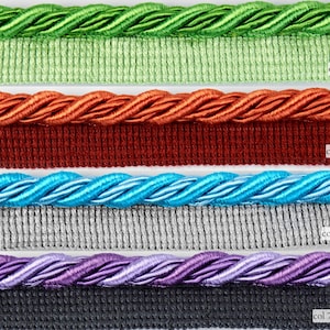 10mm-0.39" Rayon Flanged Piping Cords |Twisted Upholstery Piping Cords by the meter.