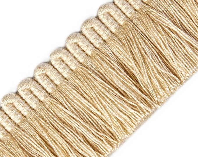 Creme Brush Fringe Trim | 4cm - 1.57 inches width rich brush fringe trim by the meter