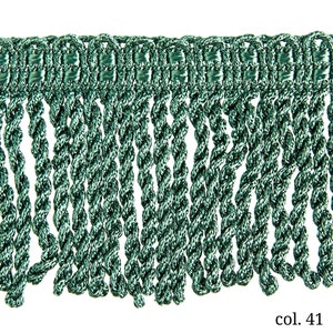 6cm-2.36&quot; Rayon Bullion Fringe Trim | Green Veraman Bullion Fringe Trim | Sold by the meter