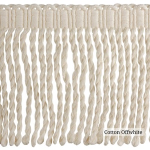 7cm(2.75&quot;)  or 12cm(4.72&quot;)  100% Cotton Bullion Fringe Trim | Offwhite Bullion Fringe Trim | Sold by the meter