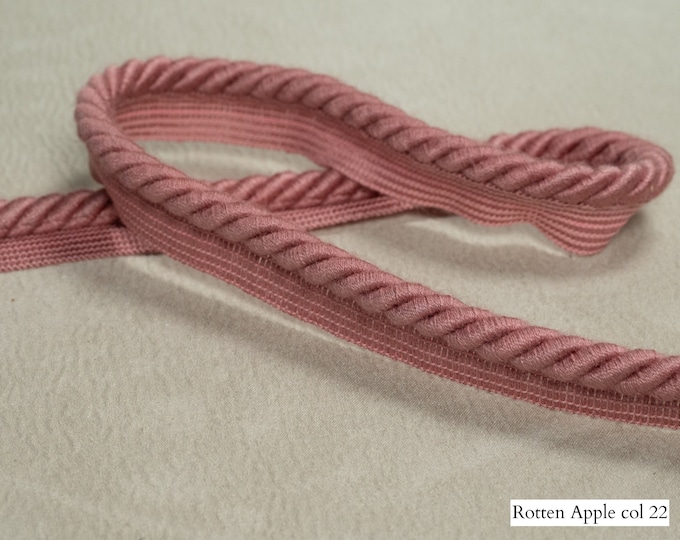 10mm or 6mm Relax Flanged Piping Cord | Rotten Apple Thick Upholstery Cord with Tape | Sold by the meter