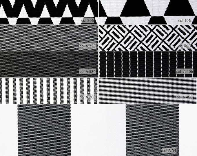 Black & White Outdoor Jacquard Upholstery Fabric | 160cm -  62.99 inches width