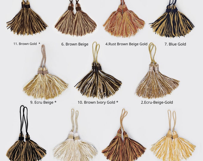 Neutral Colors Rayon Tassel | Unique 7.5cm - 2.95 inches Height Plus Loop | DIY Craft Supplies | Home decor