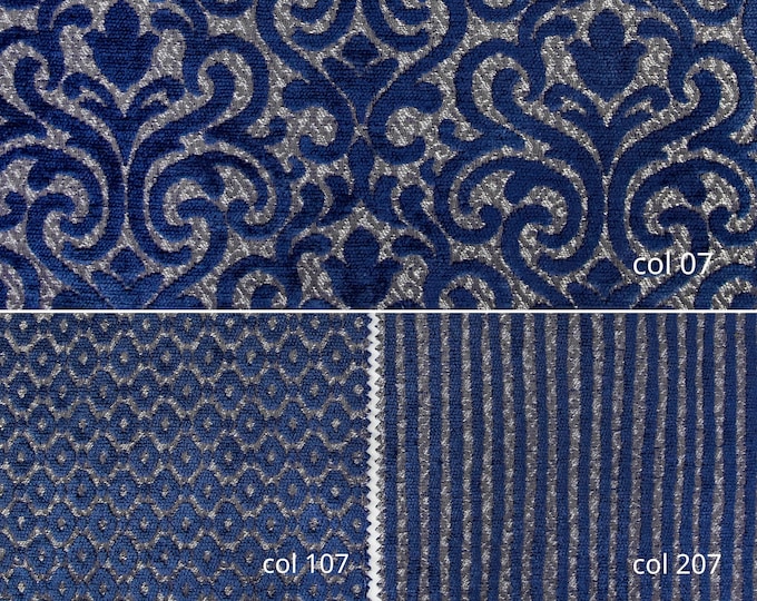 Velvet Blue Classic Chenille Upholstery Fabric|140 cm - 55 inches width upholstery fabric