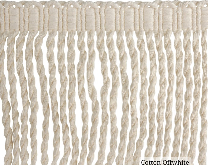 7cm(2.75")  or 12cm(4.72")  100% Cotton Bullion Fringe Trim | Offwhite Bullion Fringe Trim | Sold by the meter