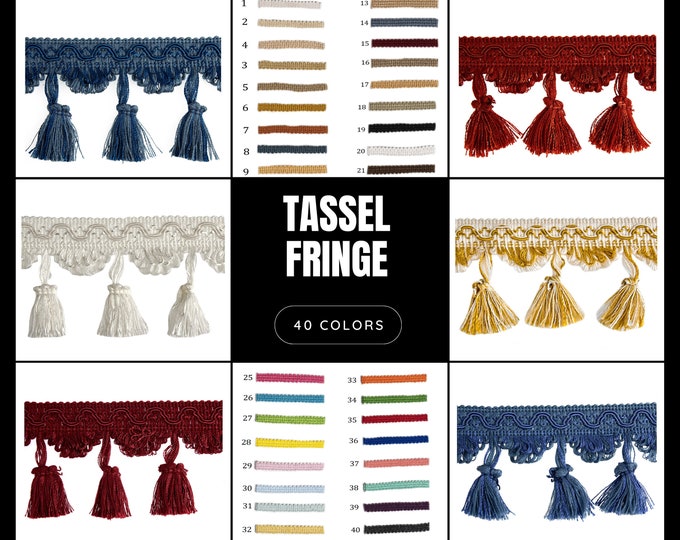 40 Colors Tassel Fringe Trim | 8cm - 3.15 inches wide luxury tassel fringe