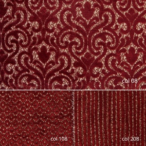Tessuto per tappezzeria in ciniglia classica color rosso velluto/larghezza 140 cm - 55 pollici