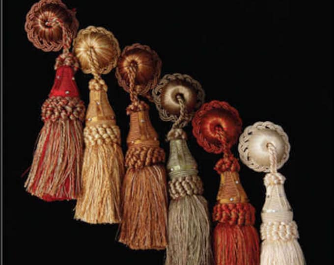 Tassel Tieback with Rosette and Beads|15 cm - 5.91 inches height & 4cm - 1.57 inches rosette diameter