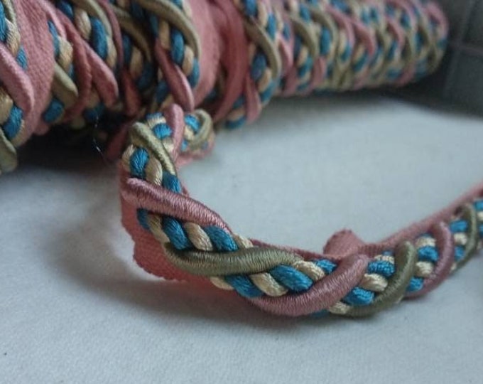9mm-0.35" Flanged Piping Cord| Blue Pink Ivory Green Upholstery Trim by the meter (39"/1.09yards)