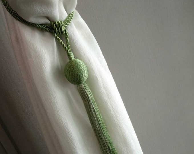 Italian modern simple curtains tie backs -drapes holdbacks/double color green light & dark window decor curtains holdbacks-curtains tiebacks