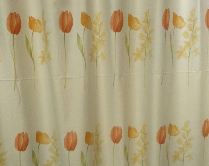 Cotton Sateen printed flowers design colorfull curtain fabric |Double Height 300 cm/118 inches