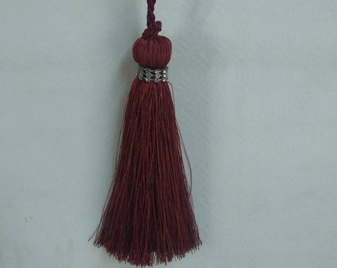 Red Wine Tassels Beaded with strass|Diamond Collection Swarovski|18cm-7.09" height Luxury Tassel for Crafts home decoration curtains pillows