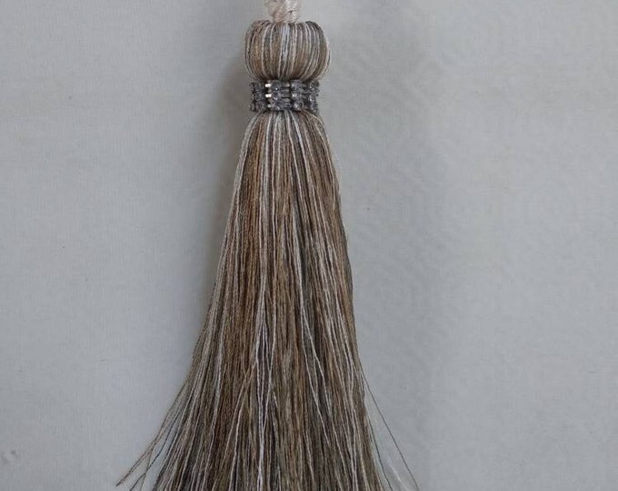 Ivory Tassels Beaded with strass|Diamond Collection Swarovski|18cm-7.09" height Luxury Tassel for Crafts home decoration curtains pillows