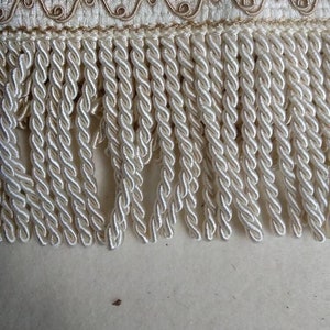 10cm-3.93&quot; Bullion Fringe Trim |Ivory High Quality Bullion Upholstery Trim | Sold by the meter (39&quot;/1.09yards)