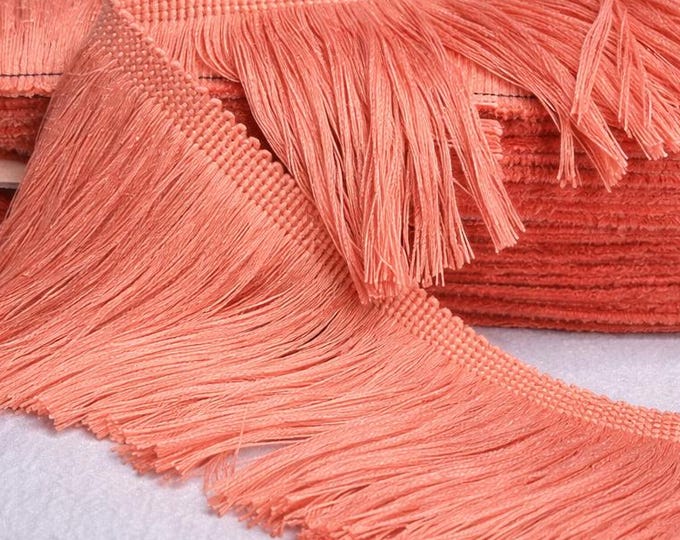 Peach  Chainette Trimming | 10 cm - 3.94 inches long chainette fringe trim