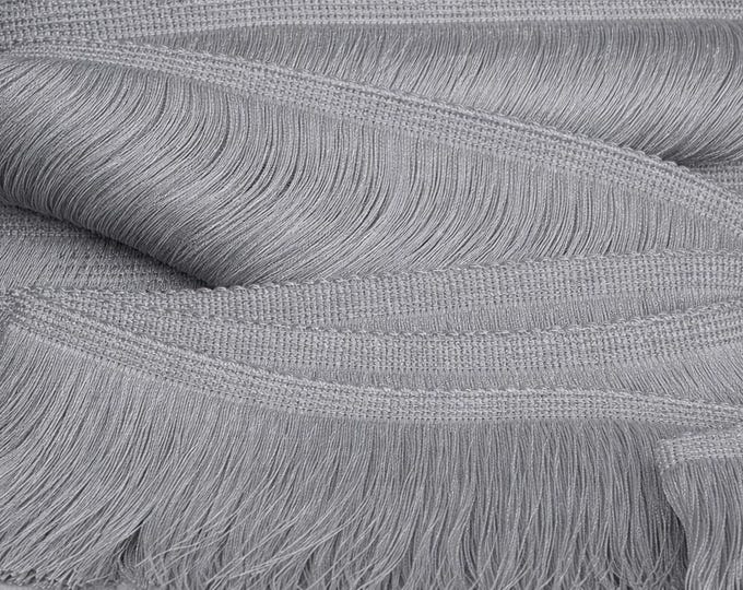 Gray Chainette Trimming | 10 cm - 3.94 inches long chainette fringe trim