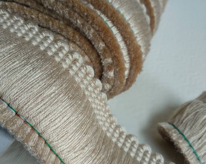 Beige Rayon Viscose Brush Fringe Trim Upholstery Trimmings|4 cm width|Upholstery Trim Fringe,Curtains fringe trimmings,Cushion trims sewing