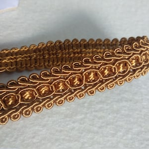 Passamaneria con frange in treccia oro antico/1,8 cm - 0,71 pollici passamaneria per tappezzeria frangia