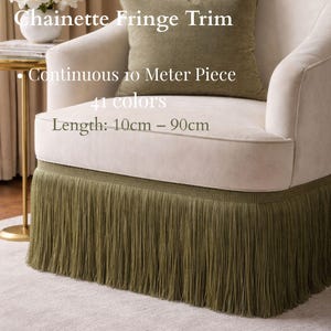 Chainette-franje – doorlopend stuk 10 meter – extra lange relax-franje – lengte 10 cm tot 90 cm – bekleding, gordijnen en decoratie