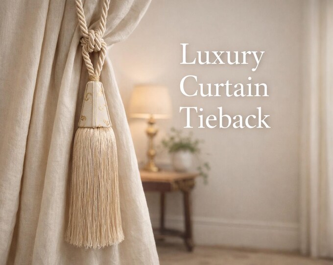 Luxury Tassel Curtain Tieback – Decorative Rope Holdback for Drapes – Classic Elegant Curtain Accessory – 6 Colors
