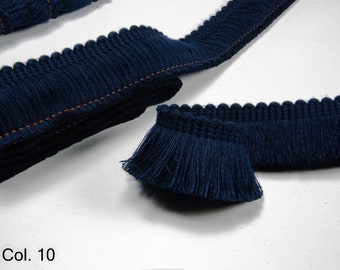 Navy Blue Brush Fringe Trim| 4 cm-1.57 inches wide rich brush trims by the meter