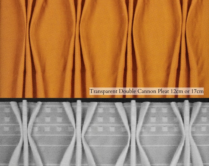Transparent Double Cannon,Triple Pleat Curtains Tape|width 16cm(6,3"), analogy 1:2,5, Three Pleat Tape,Sewing Craft Product, Curtain loops