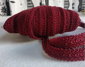 Red Bordeaux Braid Fringe Trims|1.8cm - 0.71 inches gimp braid upholstery trim