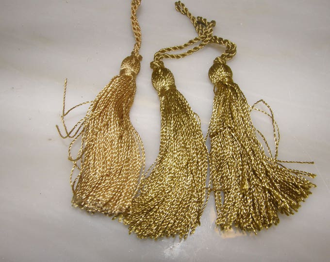 Key Tassel trims 8cm - 3.15 inches olive gold tassel trimmings