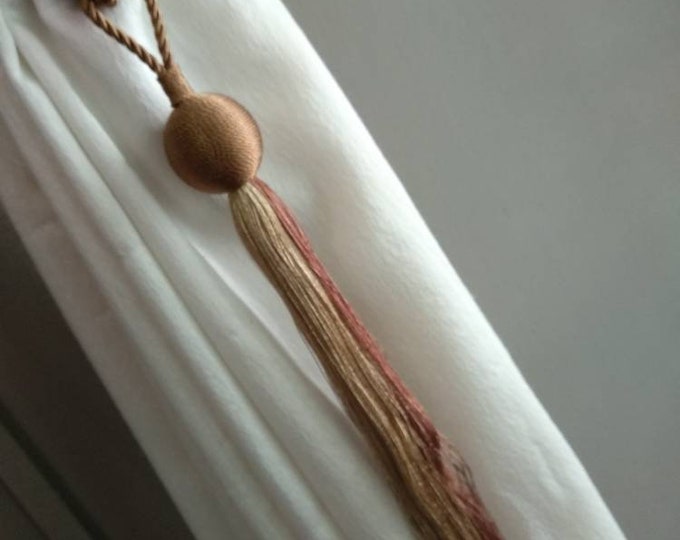Italian modern simple curtains tiebacks-drapes holdbacks/double color brown-beige gold window decor curtains holdbacks-voiles tiebacks