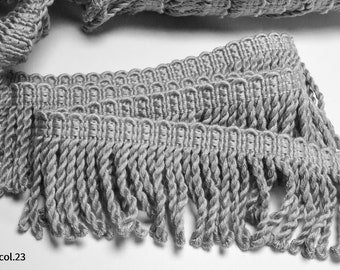 7cm (2.75")  or 11cm (4.33") Relax Bullion Fringe Trim | Gray Silver Bullion Fringe Trim | Sold by the meter