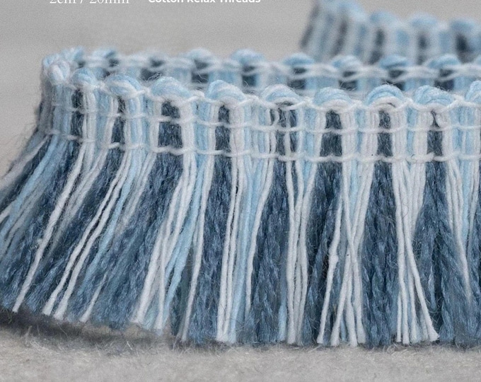 Brush Fringe Trim 2cm / 20mm | Cotton Threads Fringe | Relax Collection | Upholstery & Curtain Trim