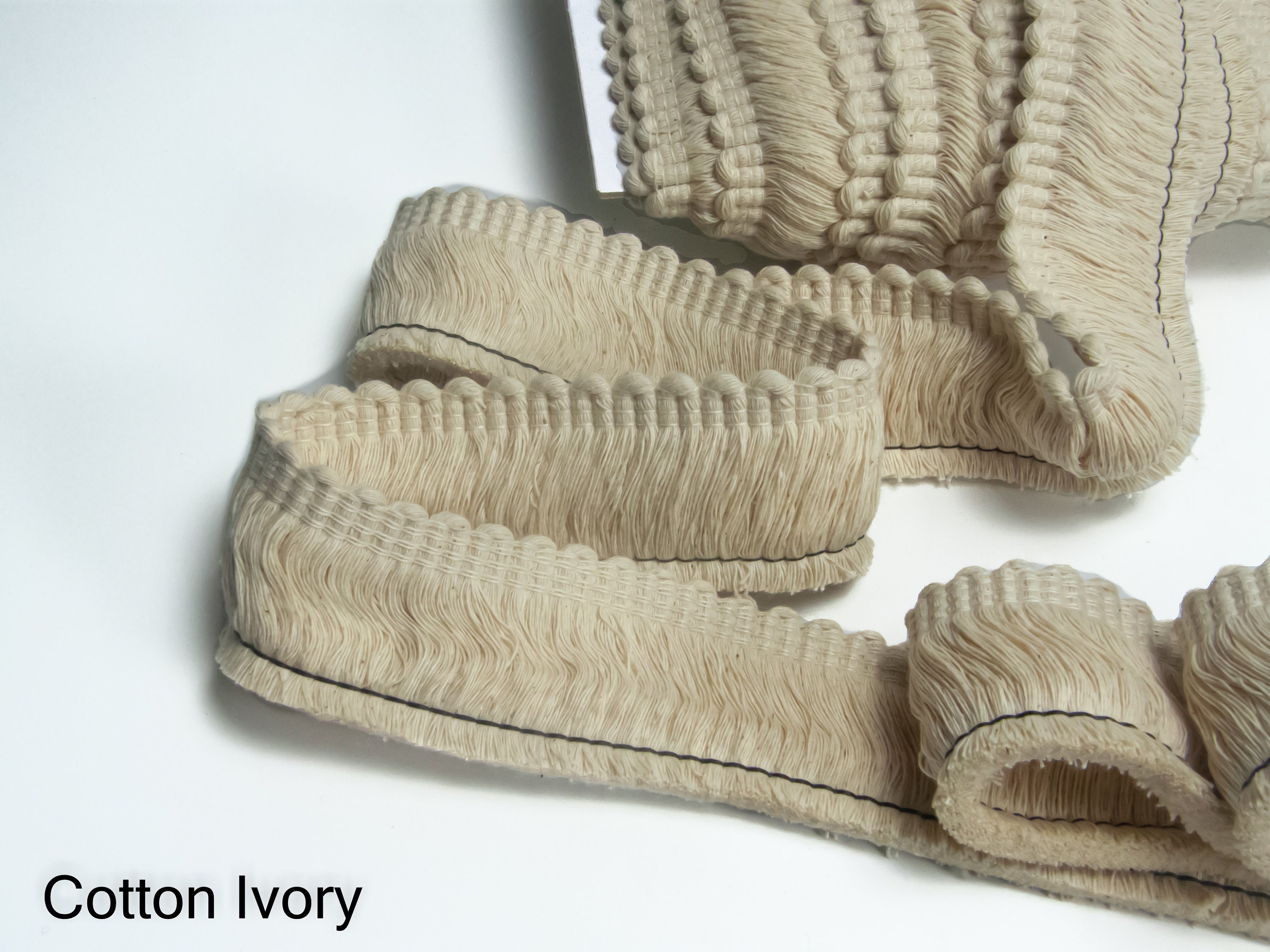 Natural Ivory 100 Cotton brush fringe trim 4 cm1.57 inches wide