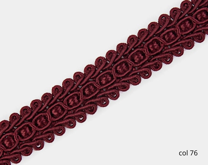 Dark Wine Red Braid Fringe Trims | 1.8cm - 0.71 inches.
