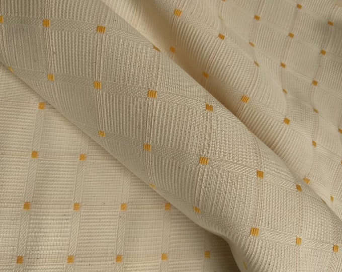 Vintage White Yellow Geometric Light Upholstery Fabric| 280cm-110inches Width Curtains, Pillows, Tablecloth Fabric  sold by meter