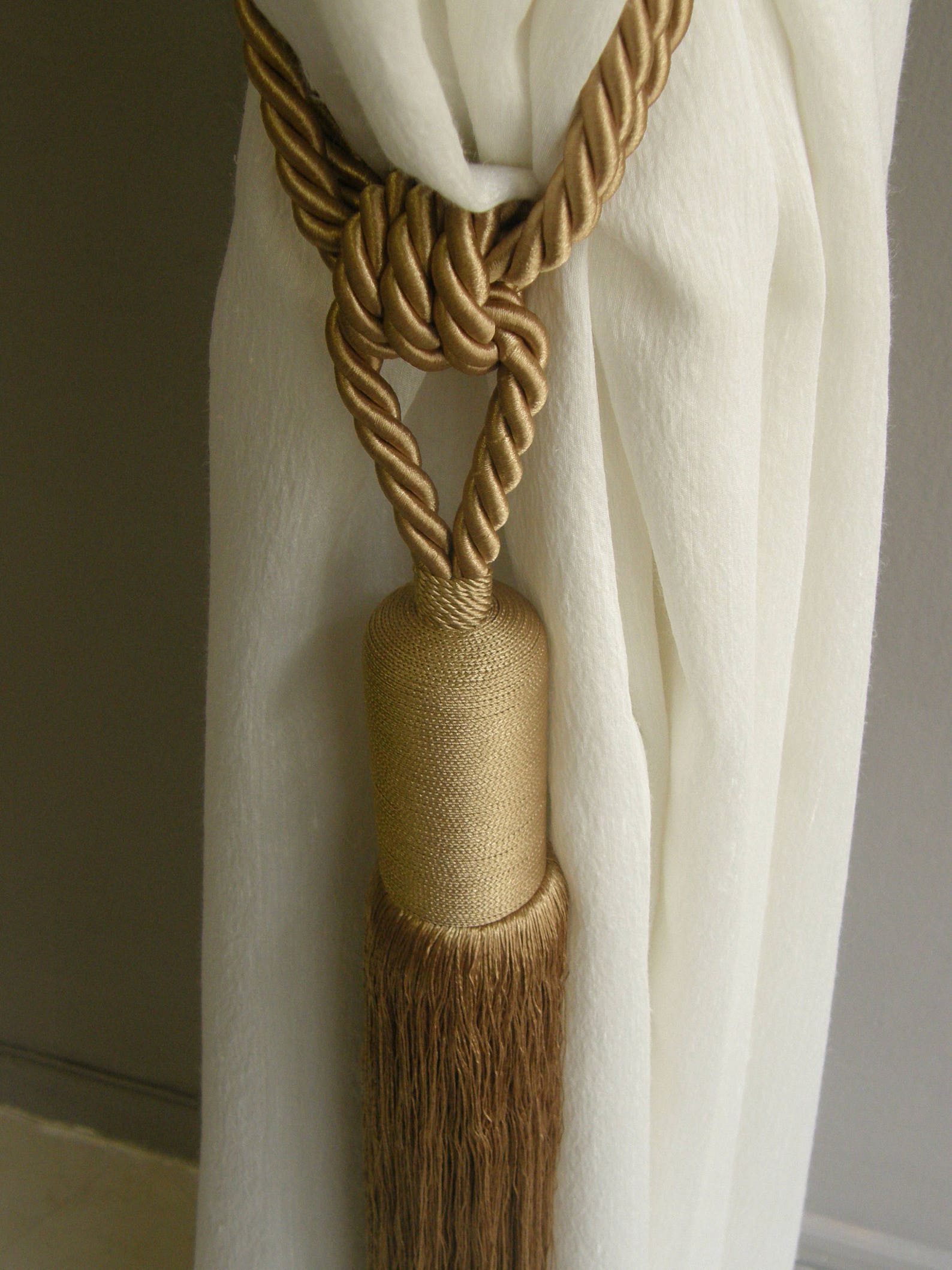 Extra Large Gold Curtains Tiebacksilk Touch High Quality Etsy