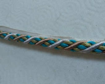 Ivory, blue, gold,green oil :  Cord With Lip|9mm - 0.36 inches flanged piping cord|Upholstery Cord with lip