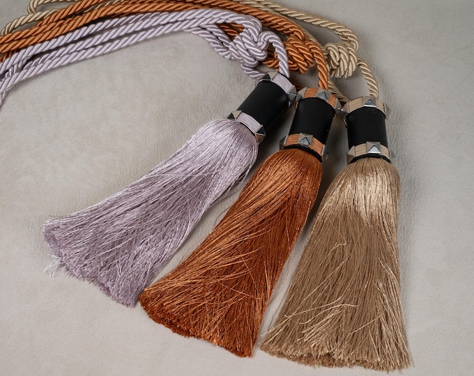 Inox Metallic Wood 3 colors/Tassel Curtains Tiebacks-Drapes Holdbacks-Voiles Metallic Tassel Hold Backs