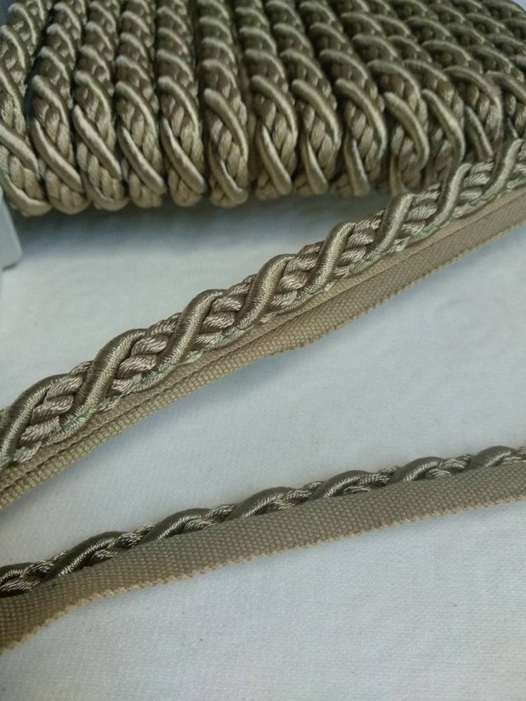9mm0.36 Flanged Piping Cord Green Upholstery Trim by the Meter 39/1