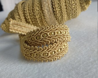 GB74 1/2" Metallic Gold Braided Gimp Trimming Lace Sewing/Upholstery 10yards 