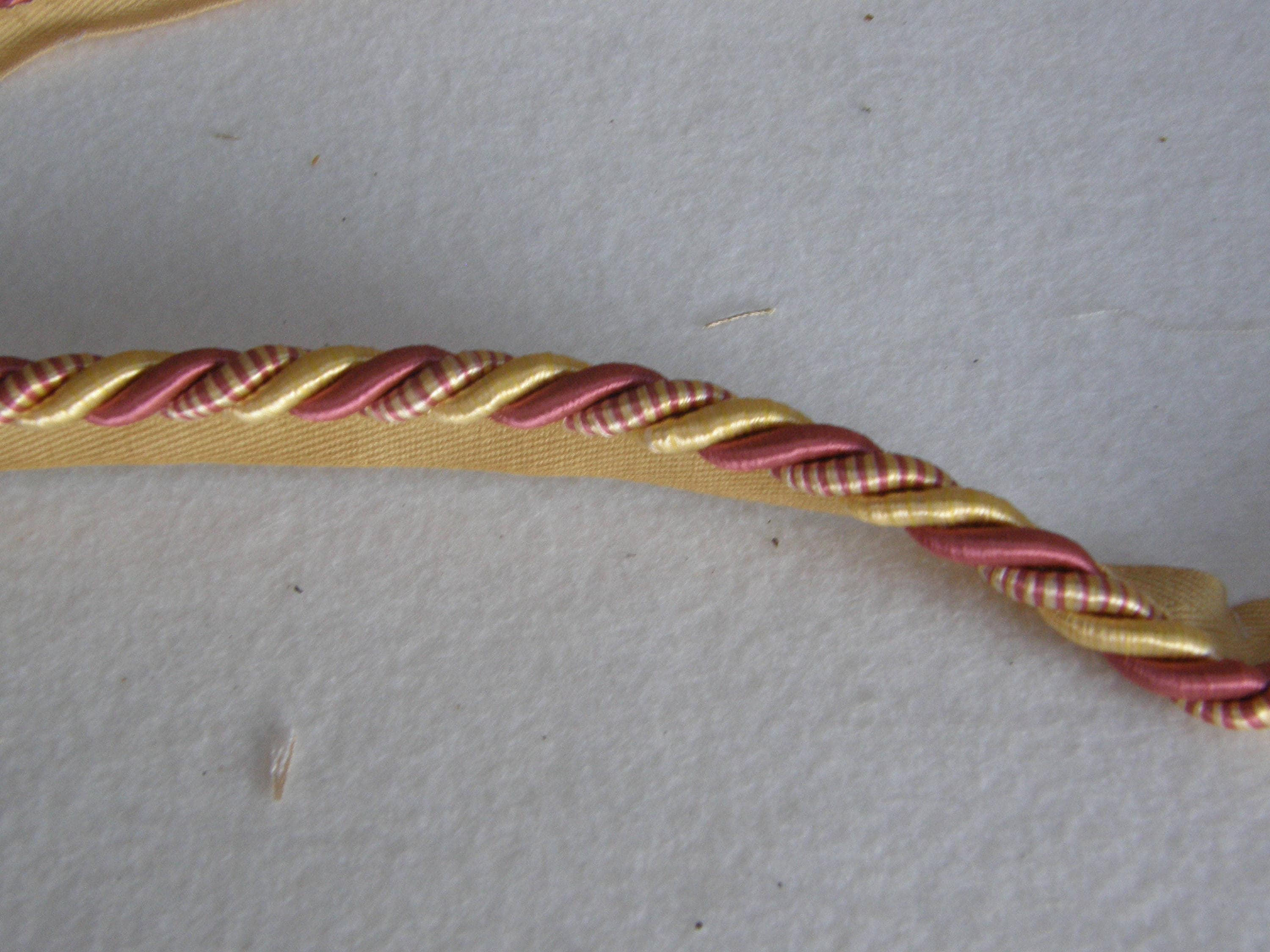Piping Cord Trim 1 cm thick Pink Yellow Upholstery trim Sewing