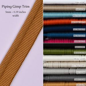 5mm-0.19" Flanged Piping Cord|14 Colors Upholstery Piping Cord| Sold by meter (39inches/1.09yards)