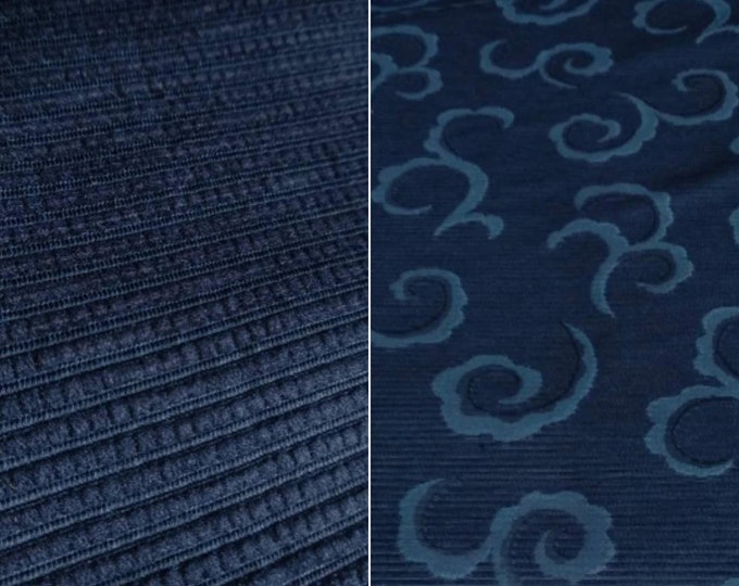 Blue Corduroy Velvet Chenille Upholstery Fabric | Plain & Floral 280cm-110inches Width Upholstery Fabric