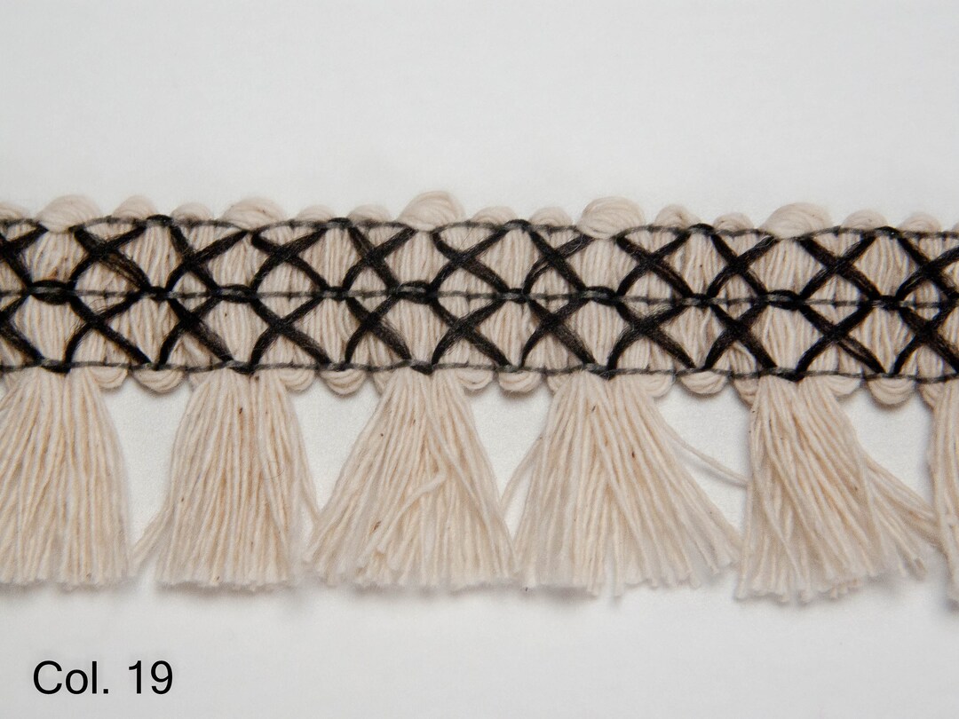 Cotton Black Tassel Fringe Trim2.5 Cm1 Inch Cotton Tassel Etsy