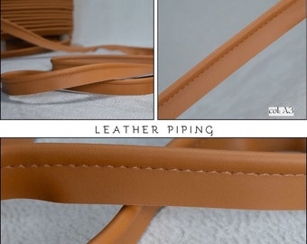 Leather Camel Piping cord|5.5mm-0.22" Flanged Piping|Upholstery Gimp Trim