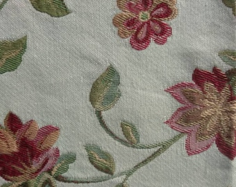 Tela de tapicería de algodón Jacquard floral multicolor/doble altura 280 cm - 110 pulgadas de ancho/tela pesada de estilo vintage romántico