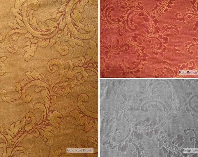 Floral Chenille Upholstery Fabric| 280cm-110 inches width Upholstery Fabrics | Sold by meter (39"/1.09yards)