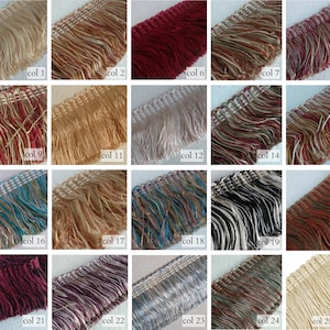 Rayon Brush Fringe Trimming | 5cm-1.96&quot; Height Upholstery Cushions Trim, Decorative Pillows Trim, Upholstery Trim | Sold by meter